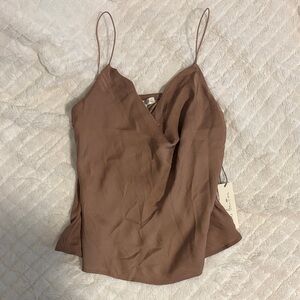 Nine Britton River Cowl Neck Blouse in Taupe - Never Worn
